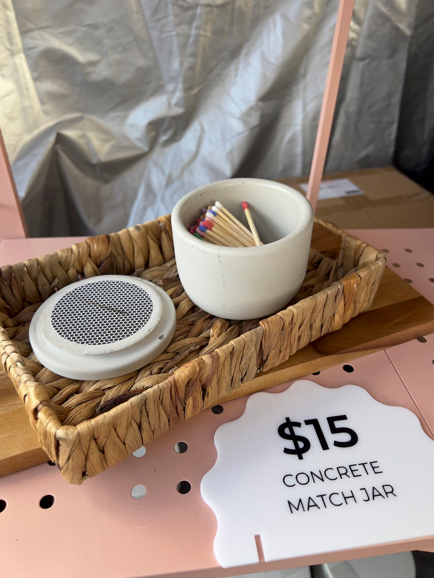 Concrete Match Jar